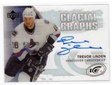 2005-06 UD ICE TREVOR LINDEN GLACIAL GRAPHS AUTOGRAPH