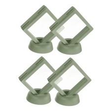 4 Pcs 3D Floating Display Case Floating Frame 2.76 x 2.76 Inch Light Green