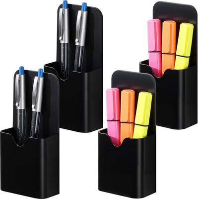 4 Pack Magnetic Pen Holder for Whiteboard, Upgraded with a 1.5Mm Thick Backing t