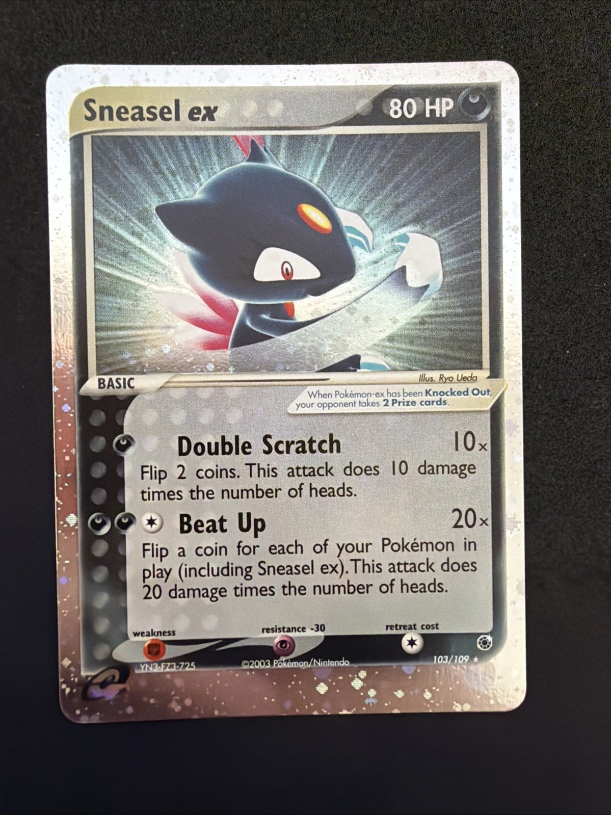 Sneasel ex 103/109 EX Ruby & Sapphire Pokemon Card Holo