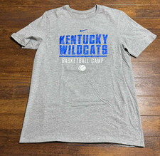 Nike University Of Kentucky Wildcats Gray Basketball Camp T shirt Size Large