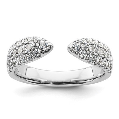 14k White Gold 3/4 carat Lab Grown Diamond VS  D E F  Fancy Band Ring Size 7