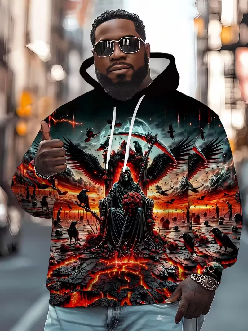 Men's Colorful Sweatshirts Hoodie long sleeve oversized BIG size 5XL
