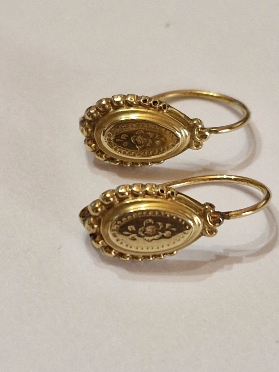 Boucles d'oreilles dormeuses Femme en argent massif turquoise ronde