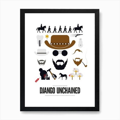 Django Unchained Kunstdruck gerahmt Wandbild Poster Leinwanddruck Bild