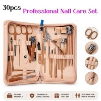 30PCS Manicure Pedicure Kit Professional Nail Grooming Set Salon Use