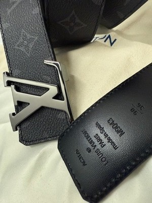 Louis Vuitton Black Eclipse Reversible Men Leather Belt 90 cm, Fit's 30/32 Waist