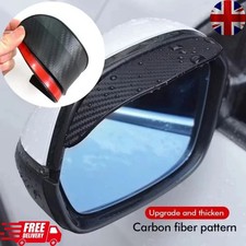 2X Carbon Fibre Black Car SUV Rear View Side Mirror Rain Visor Guard Accessories