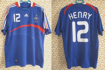 Maillot Equipe de France Adidas Euro 2008 Henry #12 vintage shirt Home - L - Photo 1/4