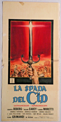 Locandina LA SPADA DEL CID 1962 SANDRO MORETTI CHANTAL DEBERG DISEGN. GASPARRI