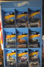 Hot Wheels Display Rack and 37 assorted cars