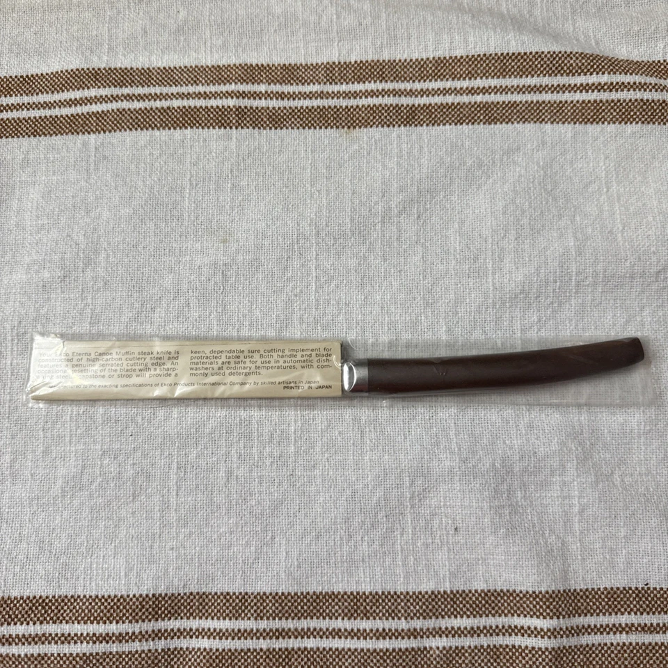 Vintage Ekco Eterna Epic Canoe Muffin Long Stainless Steel Steak Knives New - Image 4 of 4