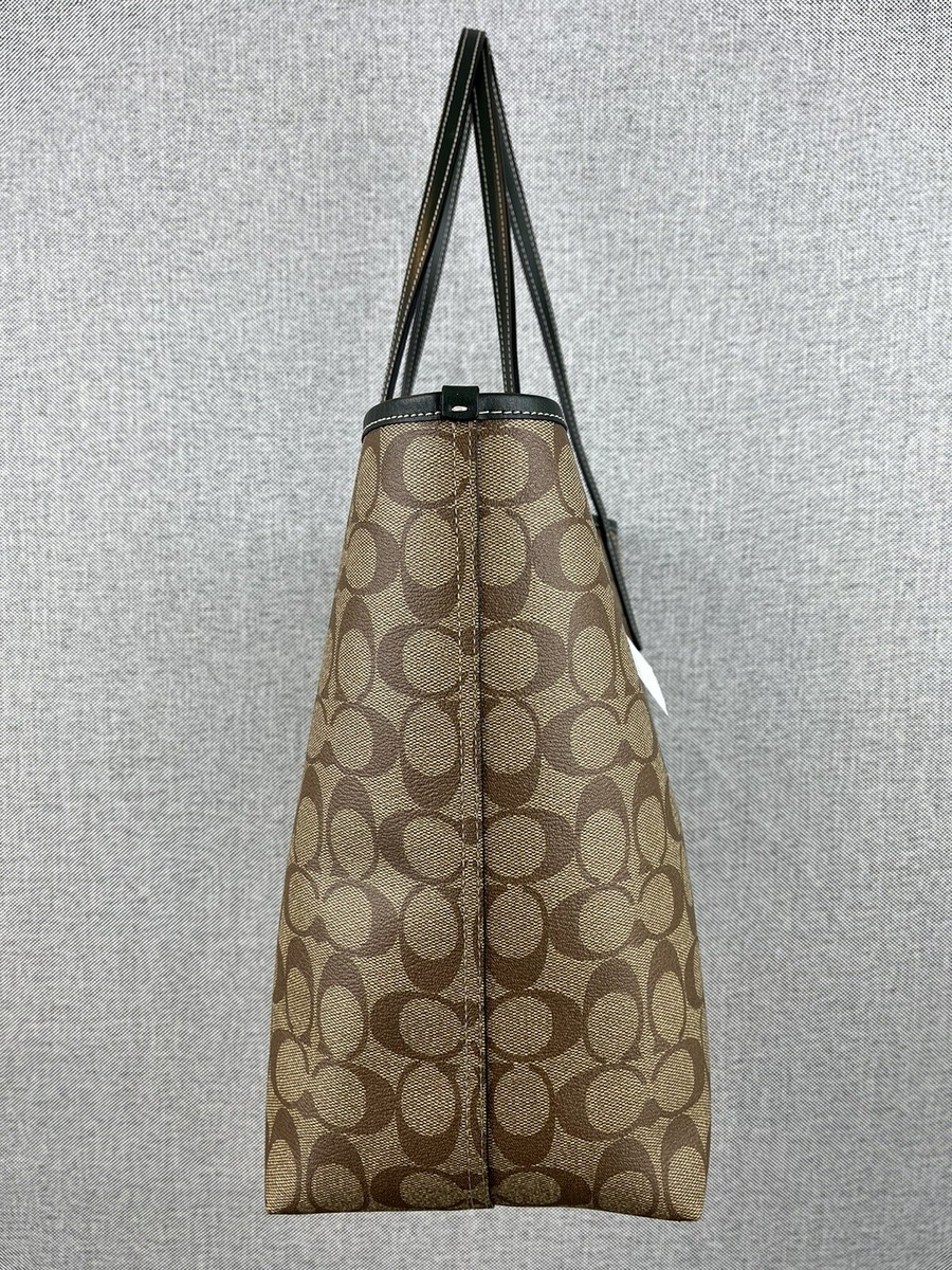 Coach City Tote In Signature Canvas with Varsity Motif for Sale in