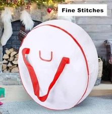 25" 30" 36" White Christmas Wreath Storage Bag Garland Zipper Container Bag