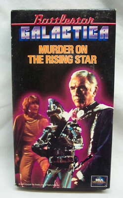 Vintage Battlestar Galactica MURDER ON THE RISING STAR VHS VIDEO  1979 Tv Show