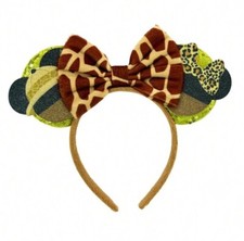 NEW Disney Parks SAFARI Mickey ears ANIMAL KINGDOM Headband MINNIE LEOPARD PRINT