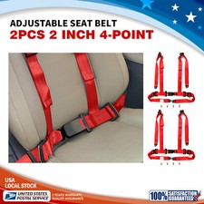 2 4-point Racing Safety Harness Adjustable Seat Belt For Utv Atv