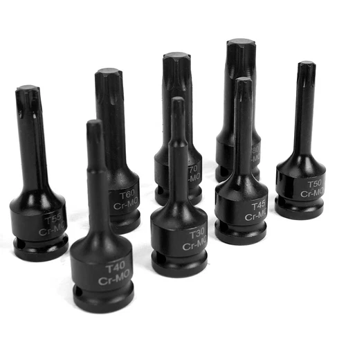8X 1/2'' Drive Torx Deep Impact Metric Socket Bits Set Repair Tool T30-T80 AUS - Picture 6 of 9