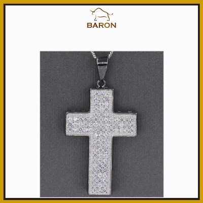 CLUSTER CROSS STERLING SILVER CLUSTER DESIGN CROSS BLACK PLATED md | eBay