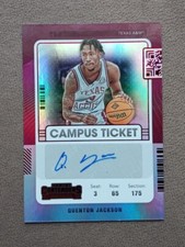 2022 Panini Chronicles Draft Quenton Jackson Contenders Campus Ticket Auto