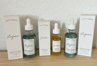 Earth Harbor Laguna Replenishing Body Serum, Sunstone Hair Revive Elixir NEU&OVP