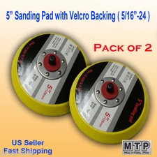 2x 5" Hook & Loop Sanding Pad 5/16 24 TPI Thread DA Sander Grinder Polishing Air