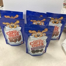Lot Of 6 Canine Carry Outs Beef Flavor Dog Treats  Burger Minis 4.5 Oz Bag