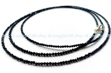 AAA Black Spinel Gemstone 3mm Faceted Rondelle Beads Jewelry Necklace 16-28"