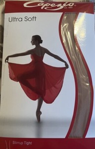 Capezio Dance Women's Stirrup Tight in Light Tan US Female Size S/M NIB #1961