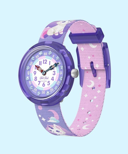 SWATCH FLIK FLAK COSMICAT Kids Wristwatch FBNP233 SWISS MADE