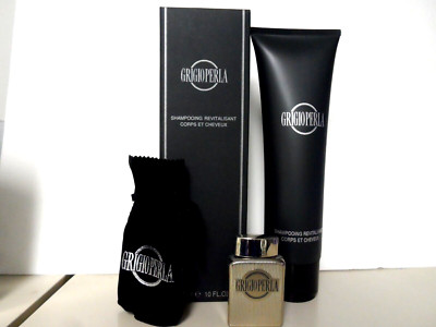 Grigioperla Men Hair +Body Shampoo 10 oz / 300 ml + 10 ml Mini Metal case Boxed