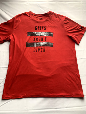 Under Aromor Mens Red Gains Arent Given Short sleeve tee shirt size 2XL