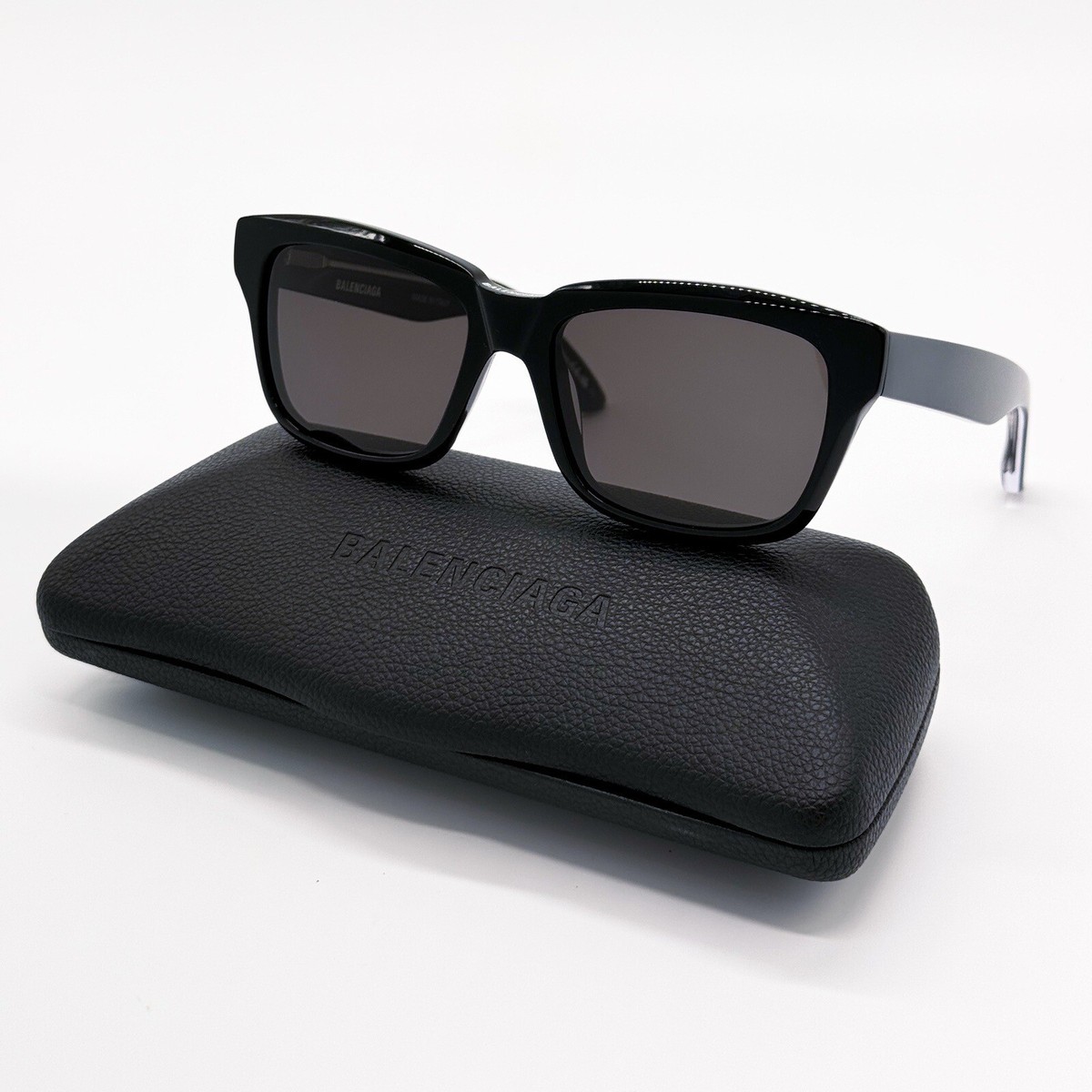 NEW BALENCIAGA BB0346S 001 SQUARE BLACK GREY UNISEX  display picture 2