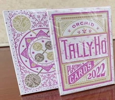 Tally Ho Orchid Fan Back playing cards