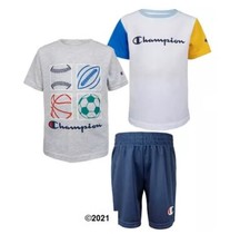 Champion Youth Boys 3-Piece Gray/Yellow/Blue Set Size 5