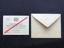 Commonwealth Prime Ministers Meeting, Access Pass, 1961