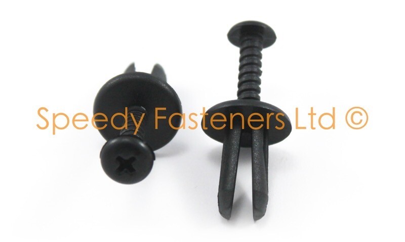 10x Plastic Screw Rivet Scrivet m8 8mm Car Bike Trim Liner Bumper Panel ...