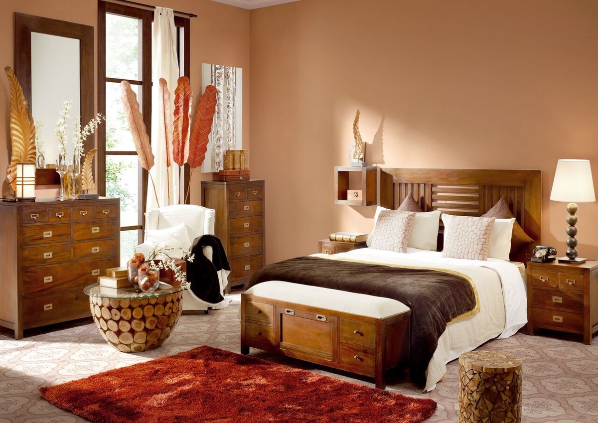 SCRIVANIA PORTA PC COLONIALE ETNICA VINTAGE Legno MASSELLO