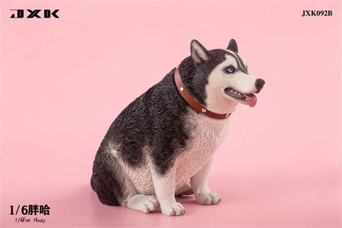 JXK 1/6 Fat Husky Model Animal Cute Dog Funny Figurine Collectible
