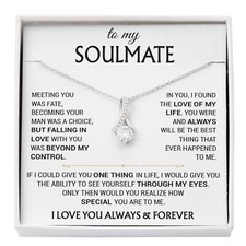 To My Soulmate Necklace, Soulmate Gift, Gift For Girlfriend, Christmas Gift