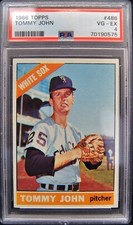 1966 TOPPS #486 TOMMY JOHN PSA 4 VG-EX CHICAGO WHITE SOX