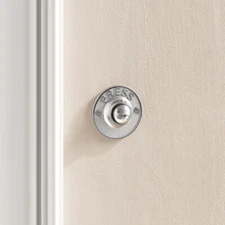 Doorbell "Press" Button Chrome Brass Round Shaped Press Button Renovators Supply