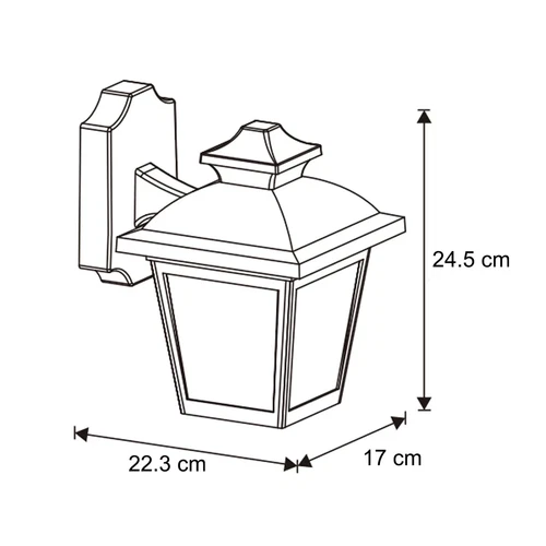 CGC HOPE Black Outdoor Wall Lantern Light - Picture 7 of 11