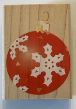 Inkadinkado CHRISTMAS ORNAMENT Wood Mount Rubber Stamp