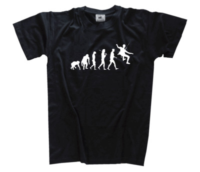 White Edition Evolution Klettern II Bergsteigen Primat zum Menschen T-Shirt