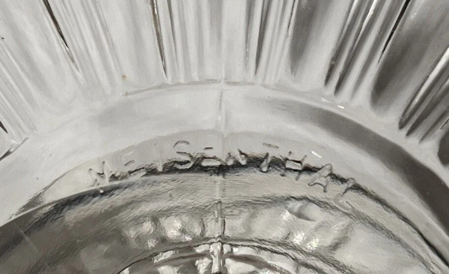 COMPOTIER VERRE MOULE MEISENTHAL MODELE LAURIERS D 20,5 cm STYLE EMPIRE COUPE - Photo 2/4