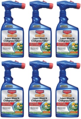 Bayer 704080A 32 oz Hose End All in 1 Lawn Weed & Crabgrass Killer Spray - 6 Pk