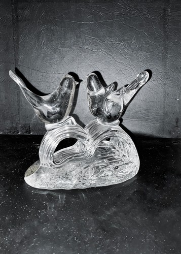 🌟New Old Stock Action International mundgeblasenes Glas Love Birds Briefbeschwerer Figur - Bild 2 von 4