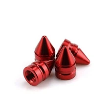SINGARO Car Tire Valve Caps, 4 Pieces of Universal Aluminum Alloy Tire Trim Red