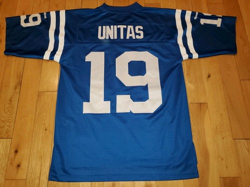 Camiseta deportiva retro Reebok Johnny Unitas 1967 Baltimore Colts para hombre rejilla hierro NFL M - Imagen 13 de 16